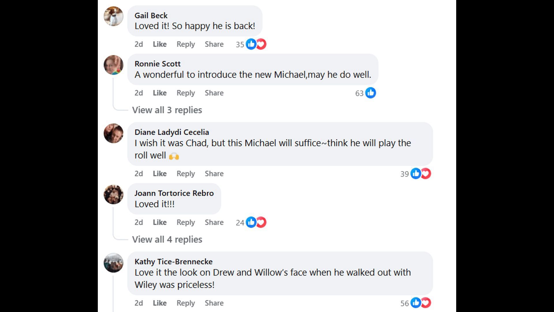Fans voice their opinions about Michael coming back to town (Image via Facebook/General Hospital Fans - Official)
